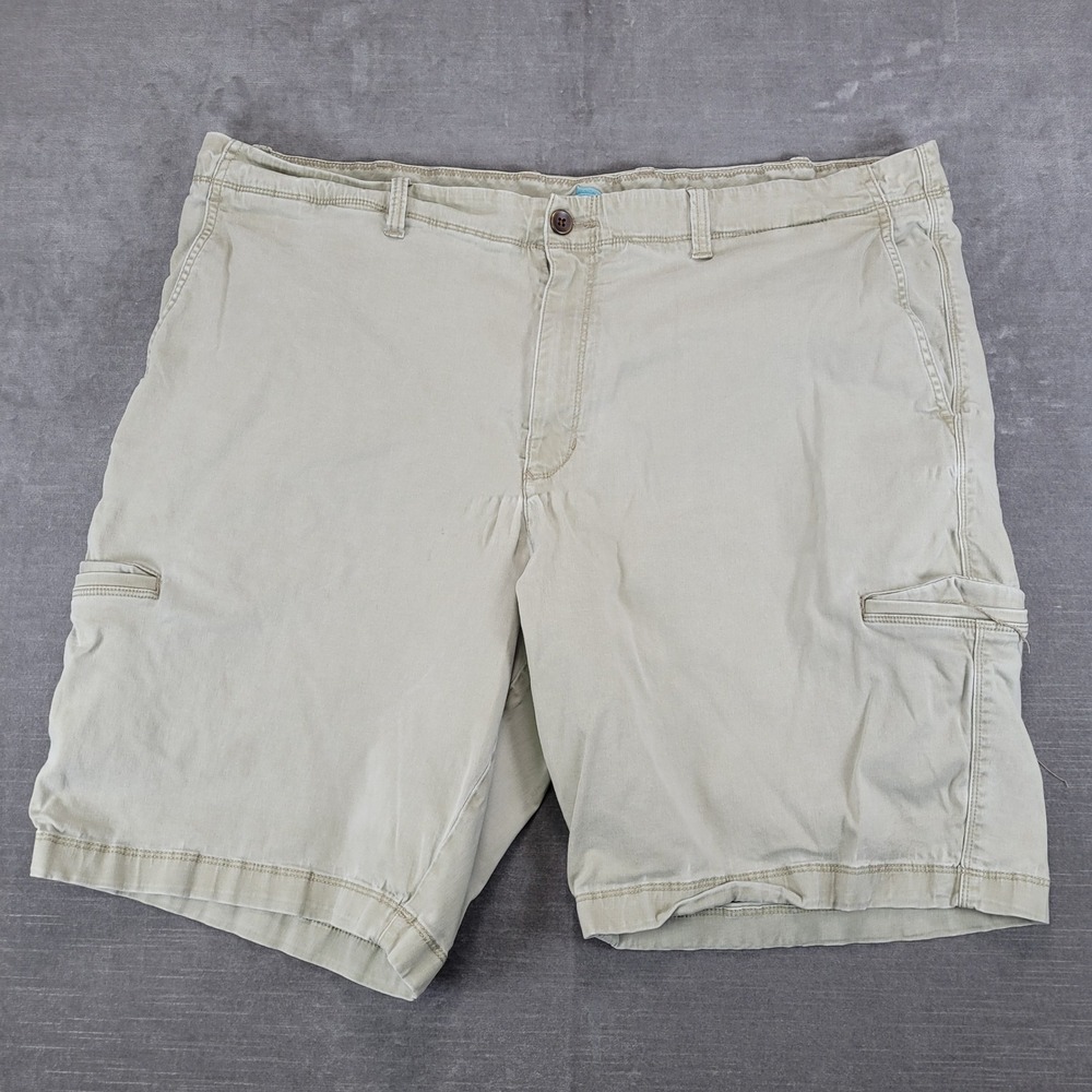 Tommy Bahama Mens 44 Khaki Tan Tencel Cotton Blend Flat Front Chino Shorts